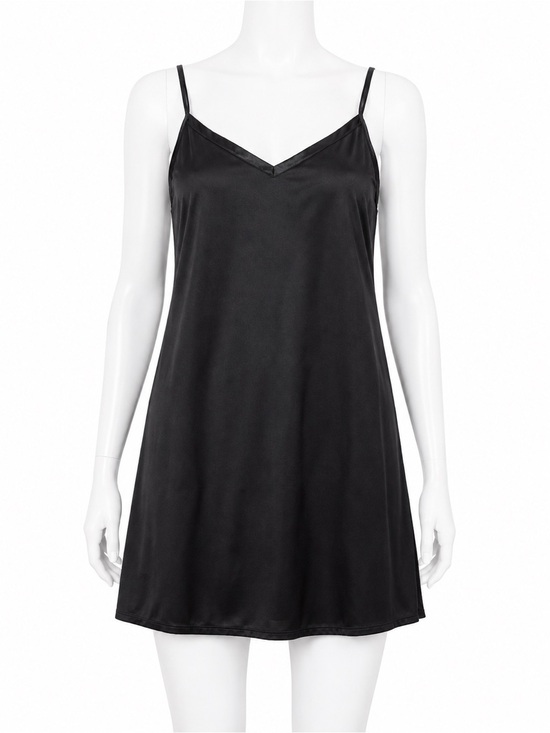 Vanity Fair Other - Vanity Fair Black Satin Slip Chemise